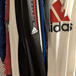 Adidas Black Pants with Red and Blue Accents